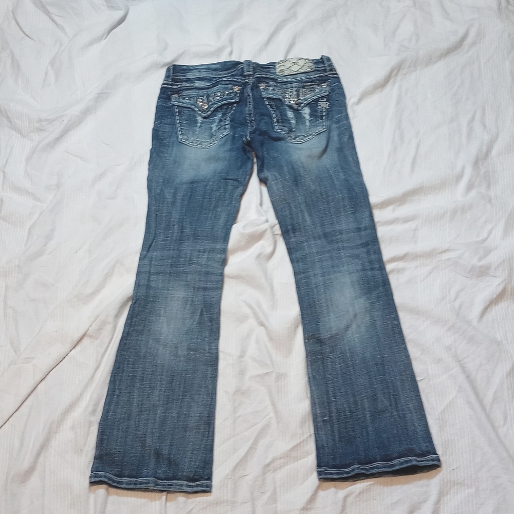 MISS ME JEANS SIGNATURE RISE BOOT CUT PANTS WOMENS 28 6 REG FLAP POCKET - Picture 3 of 6